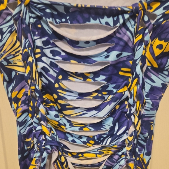 Stylish Blue and Yellow Women's Top - Picture 3 of 5